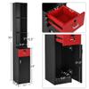 BarberPub Locking Wall Mount Hair Styling Barber Station Drawer Storage Beauty Salon Spa Equipment 3036-1 (Black&Red-Handle Left) view 2