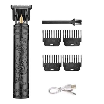 FFGHUI Vintage Electric Shaver Hair Trimmer Barber Hair Clipper Cordless Hair Cutting Machine Beard Shaving Tondeuse T9 Razor Men(Black DragonA-no Box)