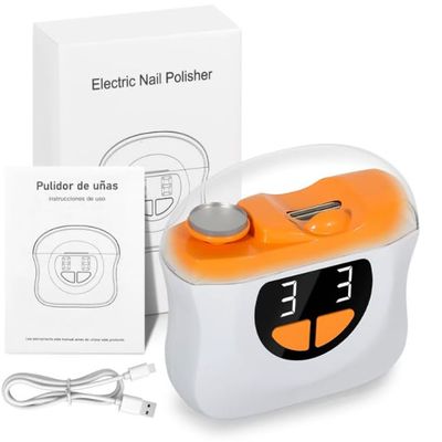 Casmoby 2025 Upgraded Electric Nail Clipper, 2 in 1 Electric Nail Clipper with 3 Speeds & LED Light,Fingernail Trimmer and Polisher with Nail Scraps Storage,USB Rechargeable Suitable for Kids, Senior