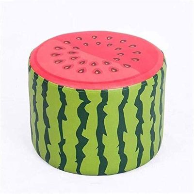 A1DFDFGOQSFG Foot Stool,Beauty Stool Shower Stool Wooden Stool Painting Multi-Function Household Leather Dock Work Bench Cute Small Round(Color:Dragon Fruit) (Watermelon)