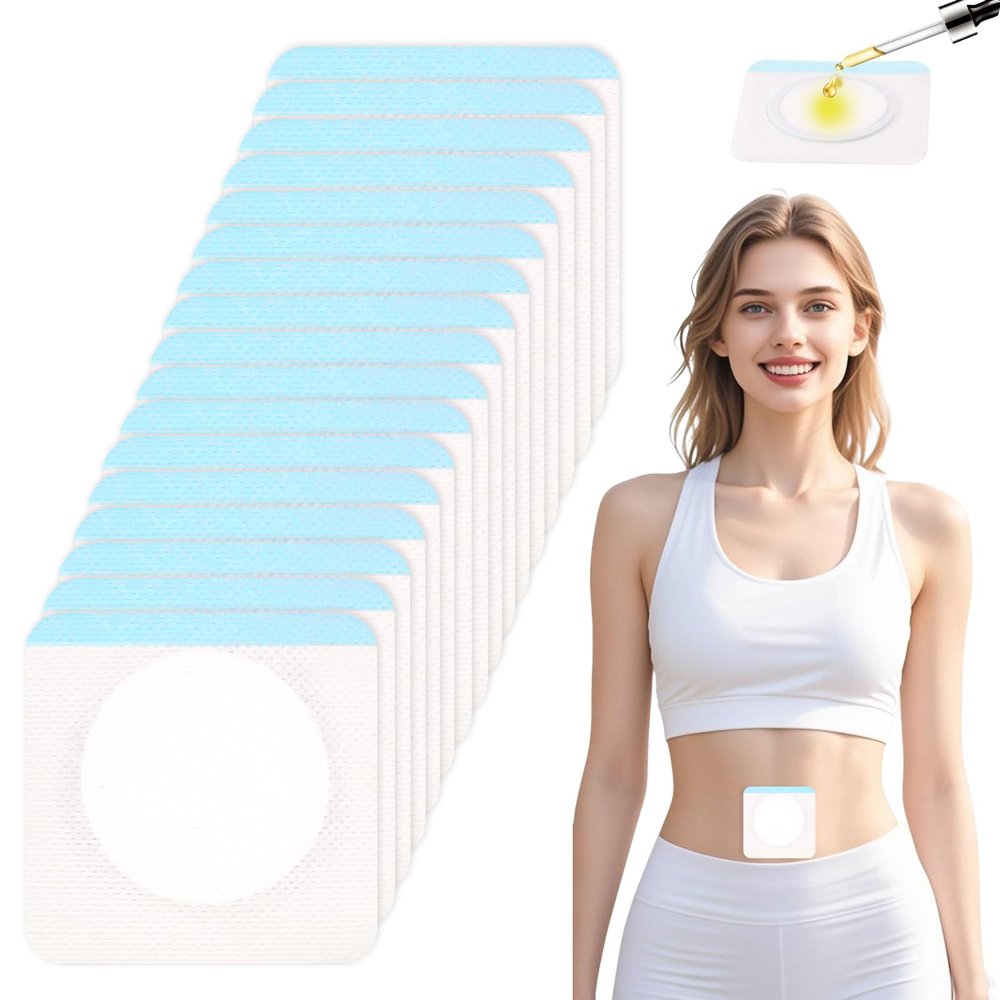 Castor Oil Pack Patches for Belly Button  60 Disposable Organic Cotton Self-Adhesive Pads, Leak-Proof & Breathable, No-Wash Castor Oil Wraps for Navel, Abdomen & Targeted Skin Care