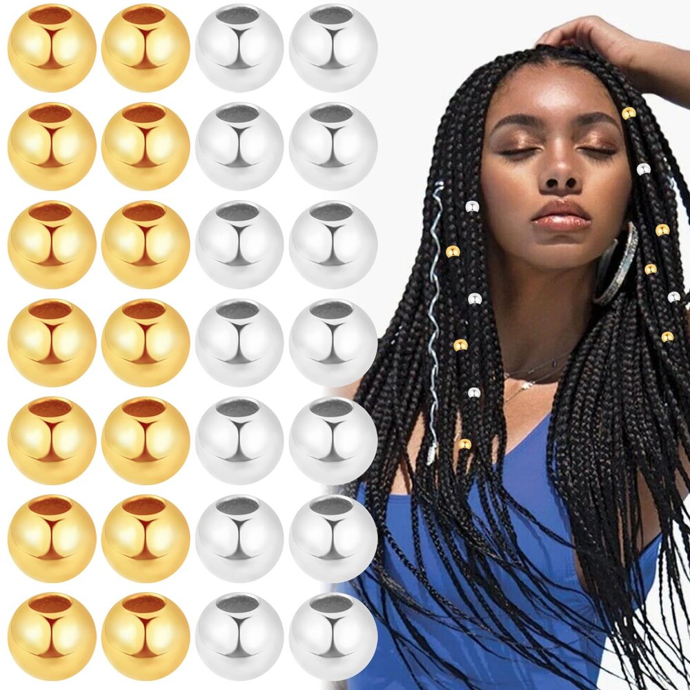 100PCS Metal Hair Beads for Braid, Hair Jewelry Rings Aluminum Hair Accessories Dreadlocks Cute Braids Decoration Jewelry Making Kit Braid Clips for Women and Men