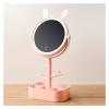 A1DFDFGOQSFG Desktop Vanity Mirror Desktop Makeup Mirror LED Lighted Rotating Mirror Magnifying Mirror Makeup Mirror Ladies Makeup Light with Storage Box Suitable for Travel view 2