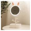 A1DFDFGOQSFG Desktop Vanity Mirror Desktop Makeup Mirror LED Lighted Rotating Mirror Magnifying Mirror Makeup Mirror Ladies Makeup Light with Storage Box Suitable for Travel view 3