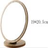 A1DFDFGOQSFG Mirror Oval Compact Table Mirror Standing Wood Framed Mirror Desktop Mirror 90 Degree Rotating Mirror for Makeup Cosmetic Mirror view 2