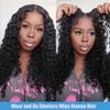 Flwing Wear and Go Glueless Wigs Human Hair Pre Plucked Pre Cut 5x5 HD Lace Closure Wigs 180% Density 100% Raw Human Hair Deep Wave Wet and Wavy Wig (5x5 Glueless Deep Wave Wig, 22 Inch) view 2