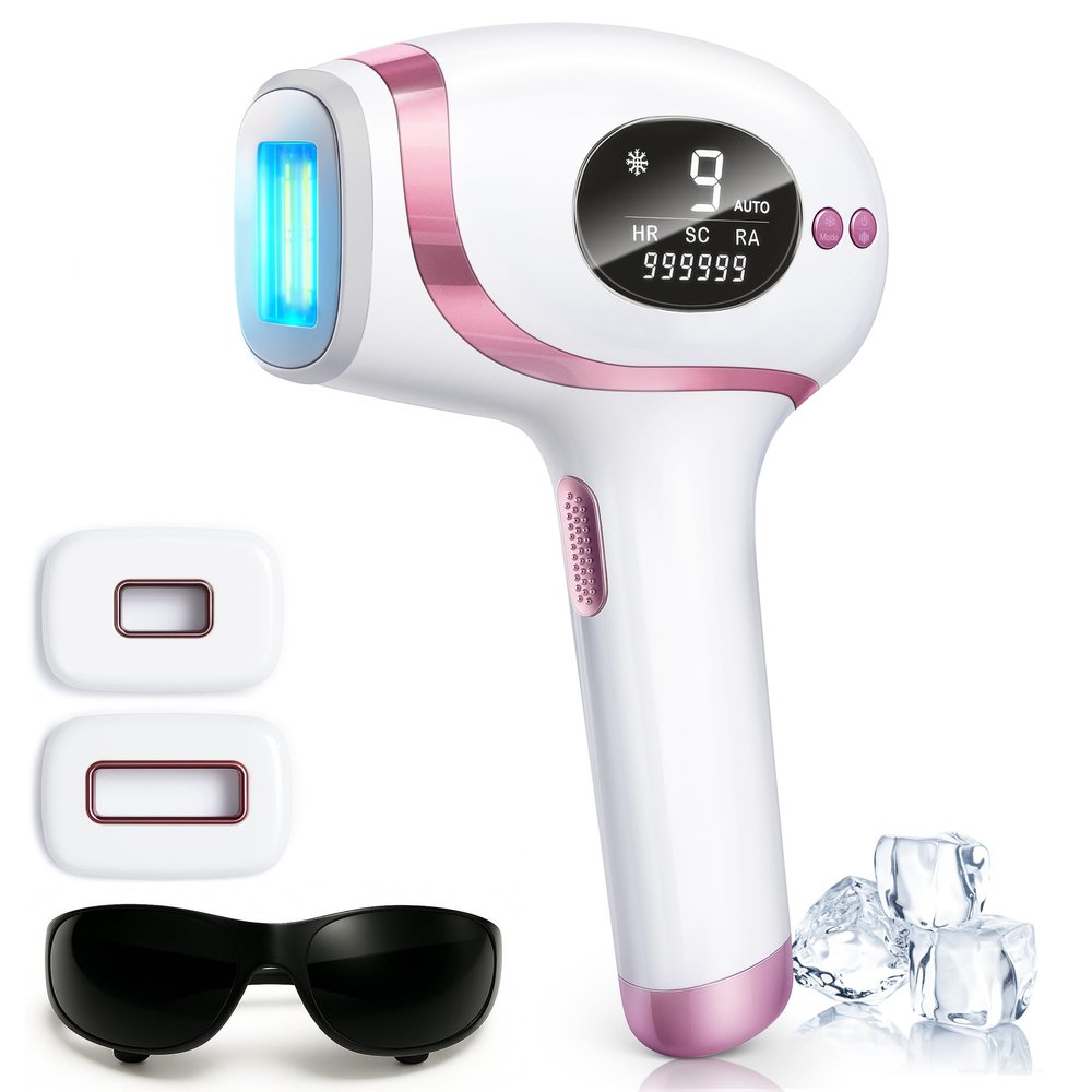 Laser Hair Removal for Women & Men, IPL Hair Removal Device, 3-in-1 Multi-function Skincare, Sapphire Ice Cooling Contact, 9 Strengths, Safe & Painless Hair Remover for Whole Body Use at Home
