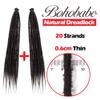 BOHOBABE 20 Inch Thin Synthetic Dreadlock Extensions 0.6cm 20 Strands Long Single End Reggae Dreadlocks Extension Brown Dreads Loc 20" (20 Strands, 4#) view 2