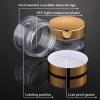 12 Pack Plastic Container Jars with Lids Round Clear Travel Cosmetic Container Jars for Toiletries, Lotion, Cream, Ointments, Makeup, Rhinestone, Samples, Kitchen Storage(4 oz,Gold) view 2