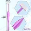 PAGOW 24pcs Eyebrow Razor, T-Shape Facial Razors for Women & Men, Eyebrow Shaper and Shaver with Protective Cover, Eyebrow Trimmer Kit for Face and Eye Brow (Purple) view 3