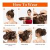 ZHONGCHENGWU Hair Buns, Adjustable Wavy Synthetic Hairpiece - Versatile Side Comb Clip for Messy Bun Styles Hairpieces For Women(Light brown) view 4