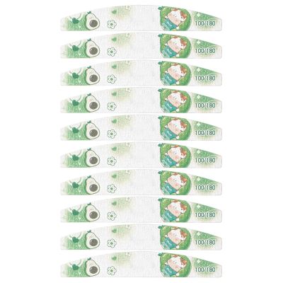 10Pcs Professional Nails Files Emery Board Nails File For Natural Nails 100/180 Grit Nails File Acrylic Nails Manicure Tool