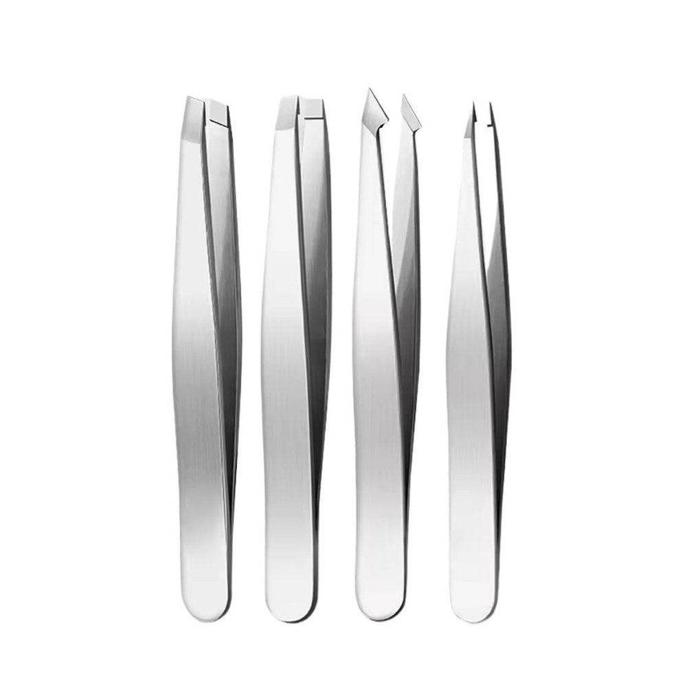 4Pcs Multi-Use Precision Stainless Steel Tweezers(4Pcs-Silver)