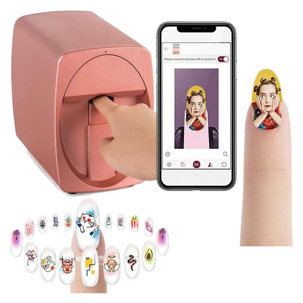 DWNYSMUSC Nail Art Printer,Smart Automatic Mobile Nail Painting Machine,Multifunction Portable,Nail Painting Tool,for Manicurist