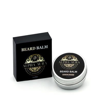 Alpha Aura Beard Balm Beard Butter & Softener for Men with Argan & Jojoba Oil Moisturizer & Wax with Beeswax & Shea Butter (1oz) (Sandalwood)