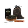 Alpha Aura Beard Grooming Kit  Beard Brush & Comb Set with Mustache Scissors  Natural Boar Bristle Brush, Dual-Action Pear Wood Comb & Travel Pouch view 1