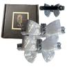 2 pieces ALET USA Embellished Hair Bow Barrettes (Silver White) view 1