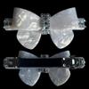 2 pieces ALET USA Embellished Hair Bow Barrettes (Silver White) view 2
