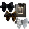 2 pieces ALET USA Embellished Hair Bow Barrettes (Silver White) view 4