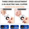 360 Rotation Electric Nail Clipper,3 in-1 Electric Polishing Automatic Nail Trimmer with LED Light & Nail Scraps StorageUSB Rechargeable Trimmer for Baby, Kids, Adult, Seniors, Caregivers(White) view 3