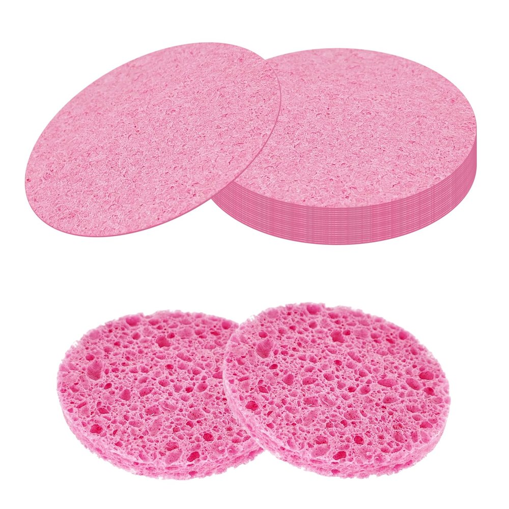 20 PCS Compressed Facial Sponges Round Soft Pads, for Facial Cleansing and Exfoliating and Makeup Remover, Reusable. (Size 3)