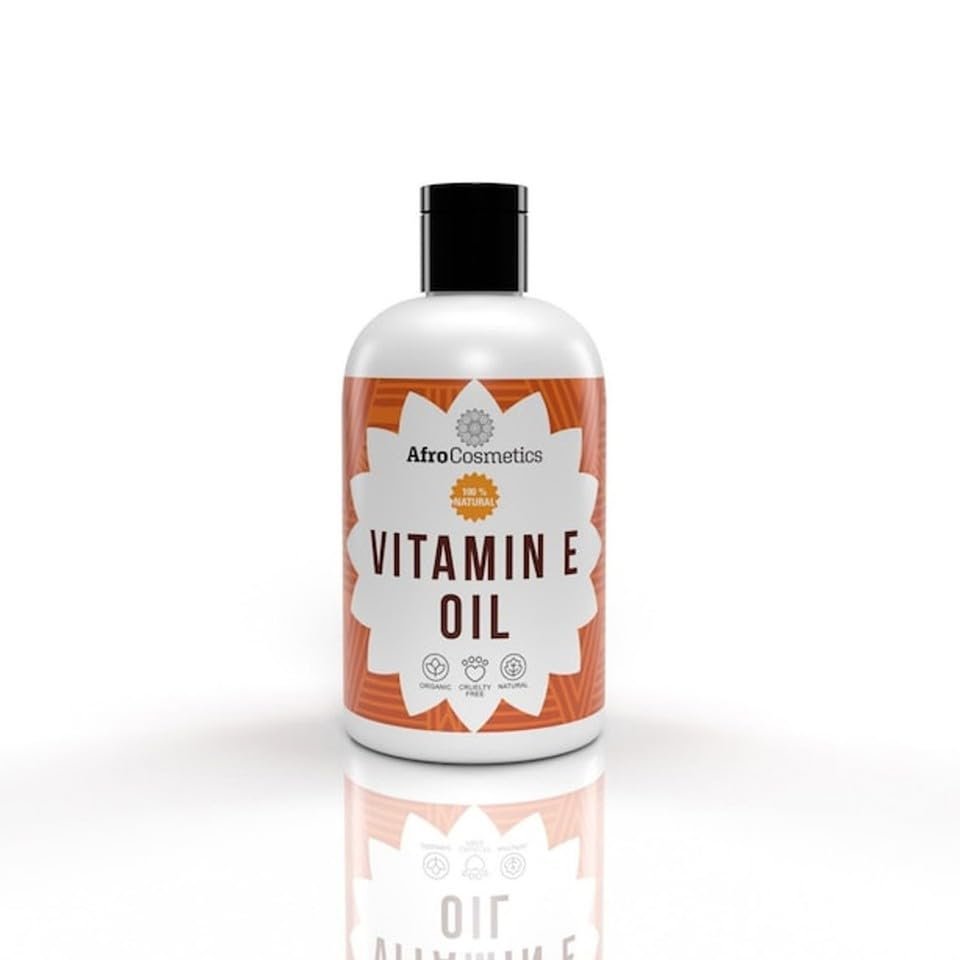 AFROCOSMETICS Vitamin E Oil, Natural Organic Antioxidant 8 OZ