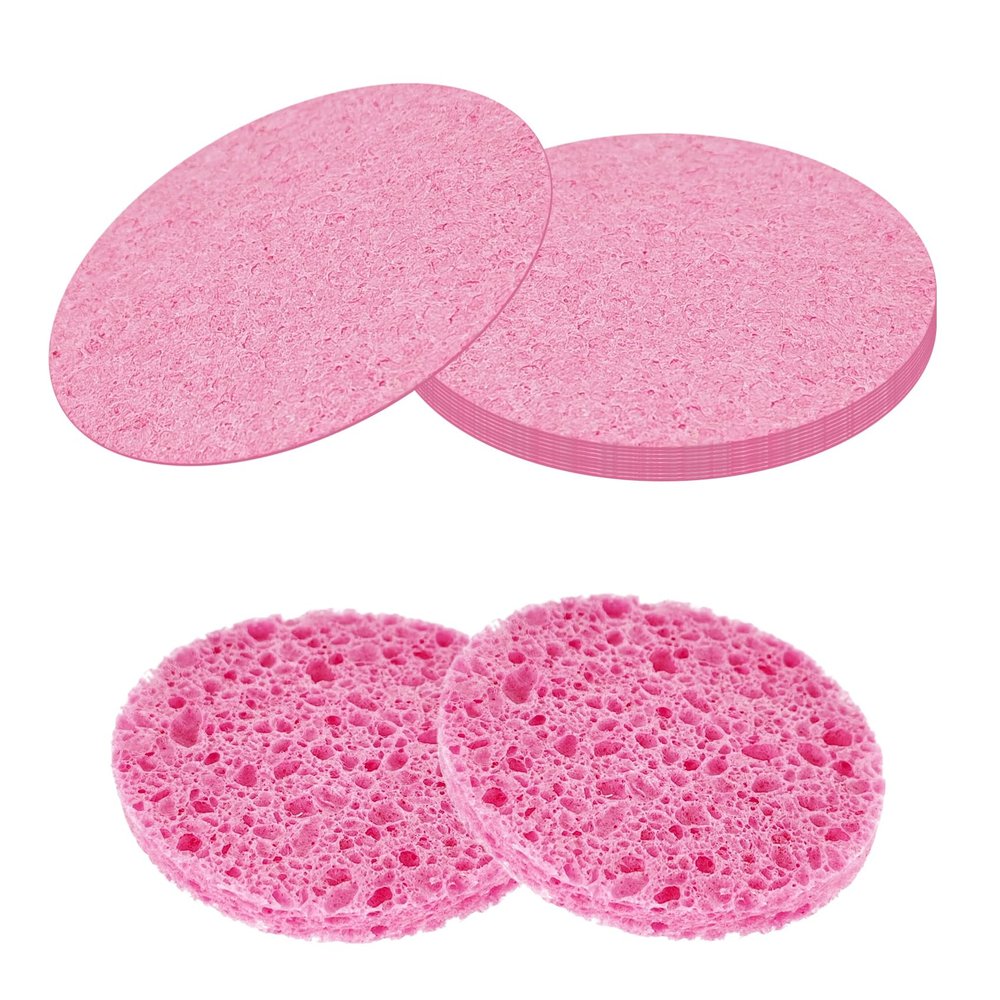 10 PCS Compressed Facial Sponges Round Soft Pads, for Facial Cleansing and Exfoliating and Makeup Remover, Reusable. (Size 2)