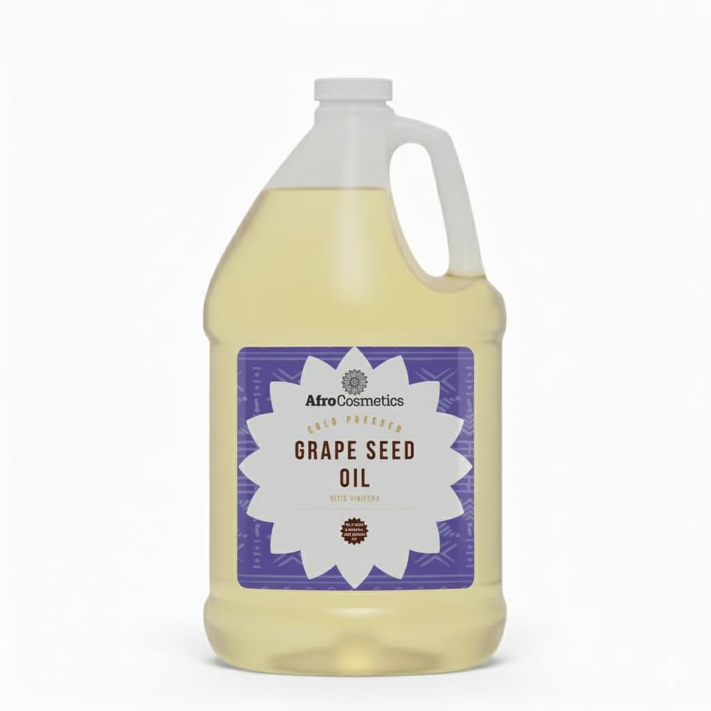 AFROCOSMETICS Grapeseed Oil Natural Unrefined Organic Cold Pressed Light Weight Moisturizer 1 Gallon
