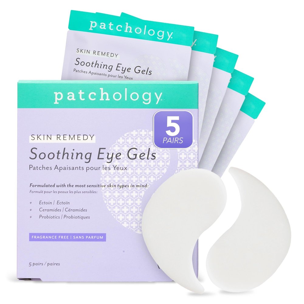 Patchology Skin Remedy Soothing Eye Gels  Ultra-Soft Hydrogel Undereye Masks with Ectoin, Ceramides & Botanical Blend  Hydrate, Revive & Refresh Puffy & Tired Eyes  For All Skin Types (5 Pack)