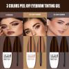 3 Colors Peel Off Eyebrow Tinting Gel Kit,Light Gray Brown Peel Off Tinted Brow Waterproof Long-lasting,Transfer-proof Tattoo Eye Brow Last Up to 3 Days Easy Peeloff Brows for Fuller&Defined Looking view 2