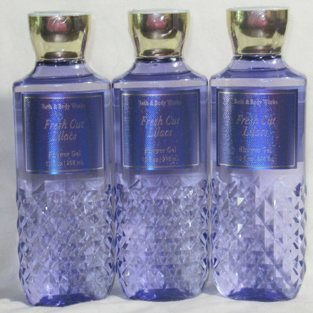 3 FRESH CUT LILACS Shower Gel wash Shea & Vit E 10 Oz