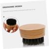 OFFIGAM 3pcs Boar Bristle Beard Brushes for Men Wooden Beard Care Tool for Grooming Compact for Travel Gentle Skin Massage Natural Oil Distribution view 4
