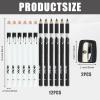 12 Barber Pencil, beard pen pencil with 2 Sharpeners Smooth and Smooth Use Used for Beard Hairline Eyeliner Lip Liner Styling Etc.(Black + White) view 2