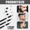 12 Barber Pencil, beard pen pencil with 2 Sharpeners Smooth and Smooth Use Used for Beard Hairline Eyeliner Lip Liner Styling Etc.(Black + White) view 4