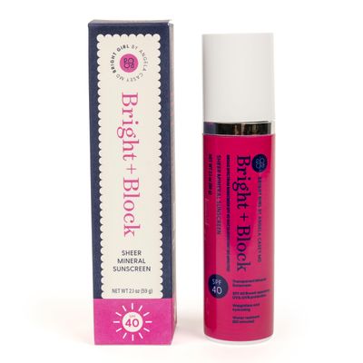 Bright+Block SPF 40 Sheer Mineral Sunscreen  Lightweight, Sheer & Water Resistant Mineral Sunblock for Sensitive, Acne-Prone & All Skin Types  Dermatologist-Developed | 2.1 fl oz.