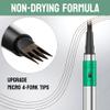 4 Fork Tip Eyebrow Pen - Waterproof Brow Pencil with Ultra-Fine Tips, Smudge-Proof & Sweatproof, Natural Hair-Like Strokes, Beginner-friendly(Includes Eyebrow Stencils & Brush) (Dark Brown) view 2