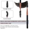 10Pcs Mascara Brush Wands  Reusable Lash Spoolies & Eyebrow Brushes Applicators for Extensions (Rose Gold, Black Handle) view 2