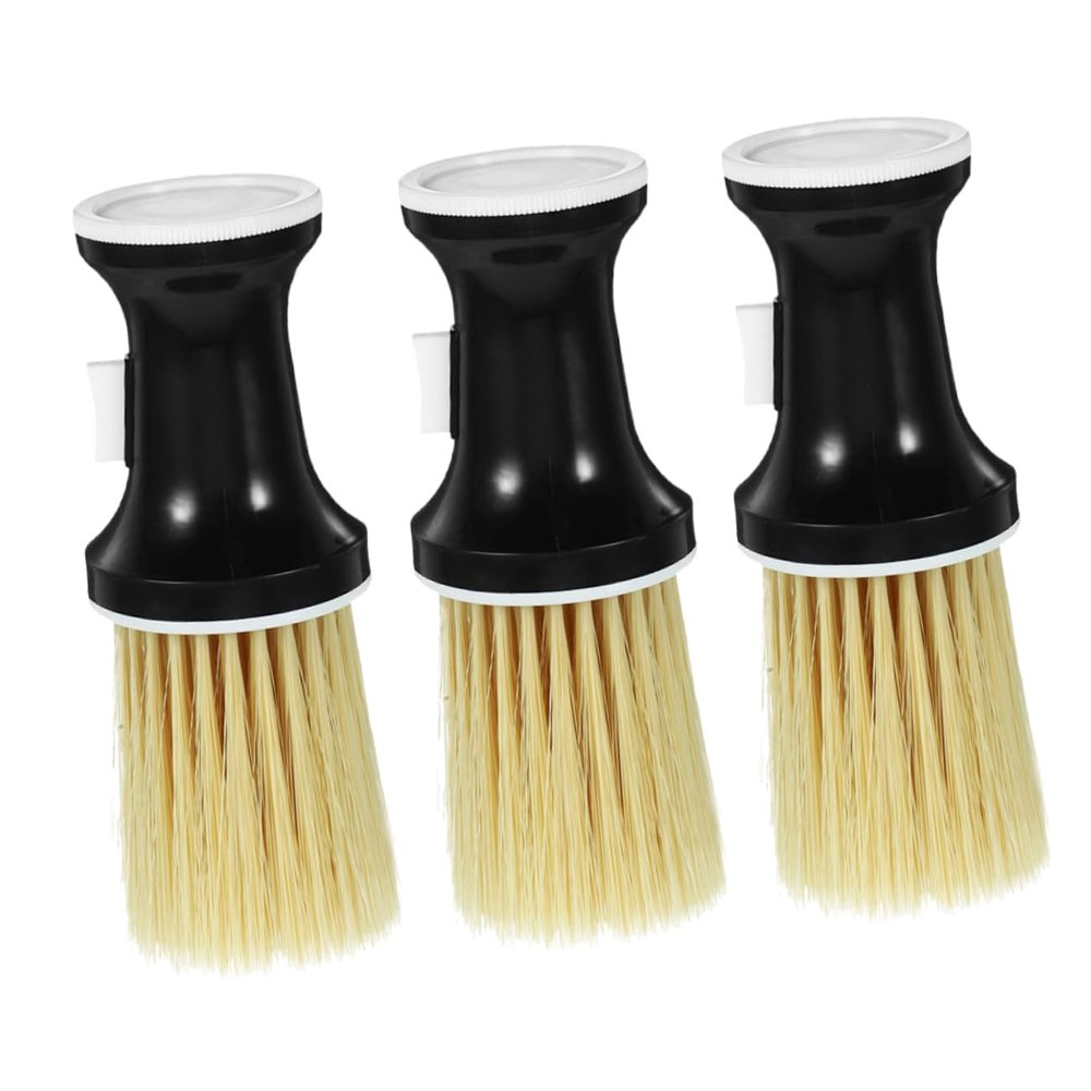 COMPUKAS 3pcs Detachable Neck Hair Cleaning Brush Soft Barber Duster for Home Salon Use for Hair Styling Beard Care Easy to Clean