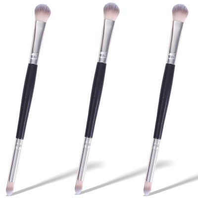 3PCS Professional Double-Ended Eyeshadow & Eye Makeup Brush  Blending, Concealing, Eyebrow & Eyeliner Brush with Soft Fibers Bristles