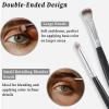 3PCS Professional Double-Ended Eyeshadow & Eye Makeup Brush  Blending, Concealing, Eyebrow & Eyeliner Brush with Soft Fibers Bristles view 3