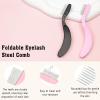 2PCS Eyelash Comb Separator Tool  Folding Lash Comb for Perfect Eyelash Separation & Mascara Application (Black & Pink) view 2