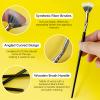 3Pcs Fan-Shaped Mascara Brush, Folding Angle Lash Brush, for Clump-Free Eyelash Application & Separation (Soft Bristles) view 3