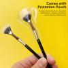 3Pcs Fan-Shaped Mascara Brush, Folding Angle Lash Brush, for Clump-Free Eyelash Application & Separation (Soft Bristles) view 4