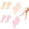 4 Pairs Silicone Moisturizing Glove Socks Set for Dry Cracked Feet and Hands, Anti Slip Spa Socks Women Gel Pedicure Socks for Foot Hand Softening Foot Care After Pedicure view 1