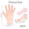 4 Pairs Silicone Moisturizing Glove Socks Set for Dry Cracked Feet and Hands, Anti Slip Spa Socks Women Gel Pedicure Socks for Foot Hand Softening Foot Care After Pedicure view 2