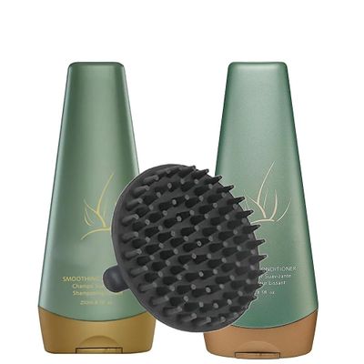 Agave Smoothing Shampoo and Conditioner Set 8.5oz + M Hair Designs Scalp Brush (Bundle)  Hydrating, Anti-Frizz, Sulfate-Free Hair Care for Smooth, Healthy Hair
