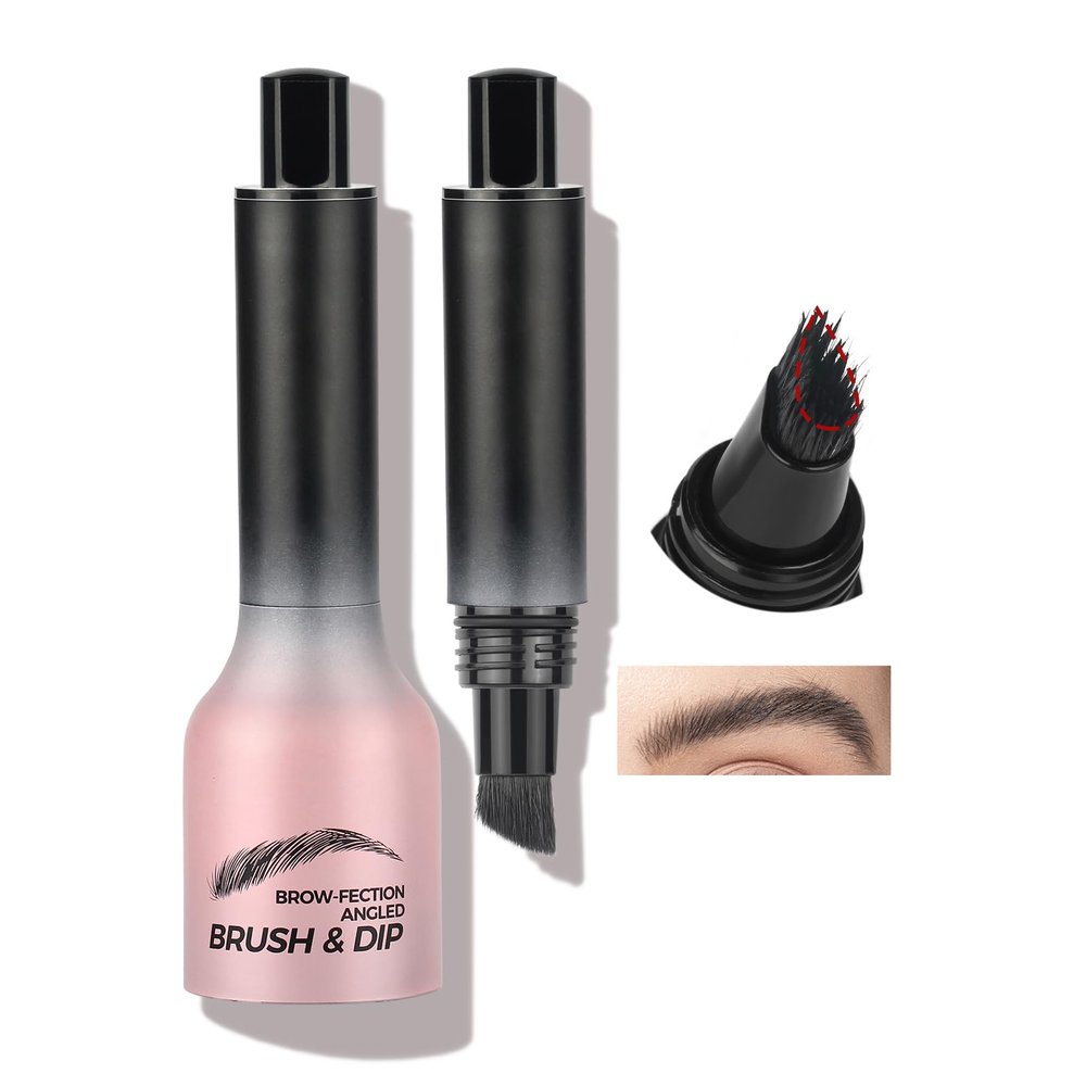Anglicolor Liquid Microblading Eyebrow Pen,Micro Teardrop Eyebrow Brush To Microblading Eyebrow,Hair-Like Strokes,Natural Easy To Color Long Lasting Quick Drying (06Grayblack)