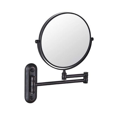5sssallefaa Makeup Mirror for Bathroom, 360 Degree Swivel Rotation with Distortion Free View, Two- Sided Extendable, for Girls (Color : Green Bronze) (Matte Black)