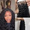 Natural Color Feather extensions Pre-separate Crochet Knots Free Human Hair Extension Water Wave Feather crochet Human hair Reusable female hair 20inch 100strands 120g view 3