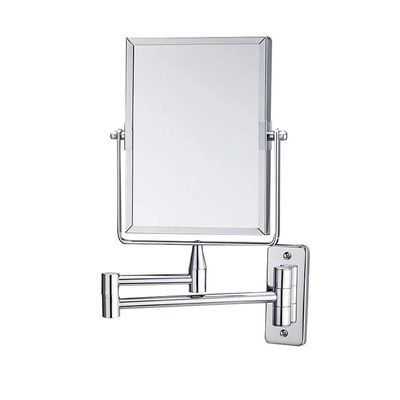 5sssallefaa Vanity Mirror Extendable,Makeup Cosmetic Mirror 360 Rotating Double Sided 3X Magnification Shaving in Bedroom (Color : Silver, Size : Square)